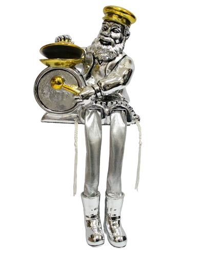 Hassidic Figurine with Cloth Legs - Drummer - 1