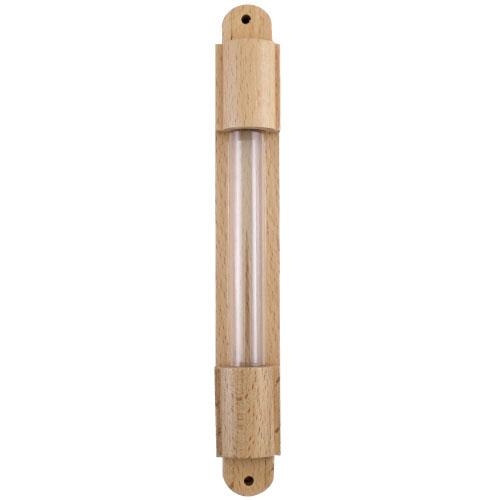 Wood Mezuzah with Glass Case - 1