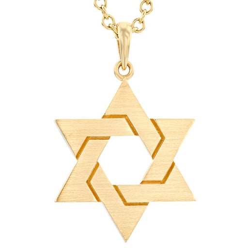 Yaniv Fine Jewelry Large 18K Gold Star of David Pendant - Unisex, Color Option - 1